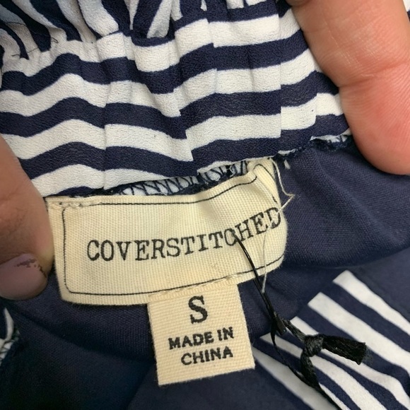 Coverstitched striped paper bag shorts - Picture 4 of 8